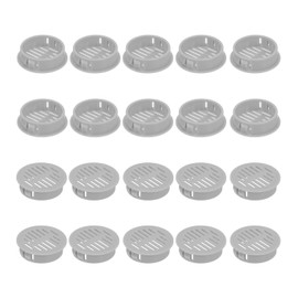 uxcell 24Pcs 35mm/1.38" Circular Soffit Air Vents, Plastic Soffit Vent Cover, Round Mesh Hole Louver for Bathroom Kitchen Cabinet Wardrobe, Light Gray