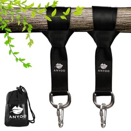 Anyoo Tree Swing Straps Hanging Kit,Durable Straps,Heavy Duty Steel Carabiners,Easy and Fast,Good for Swings and Hammocks