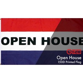G128 NEW G128 Open House Sign Flag 5-Pack 3x5 FT, Real Estate Printed 150D Polyester