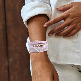 Long tiantian Heart Trendy Bracelets Teen Girl Gifts Trendy Stuff Boho Leather Wrap Bangles Bracelets for Women Modern Stackable Infinity Bracelets Jewelry Teen Girl Christmas Gifts 2023, adjustable,