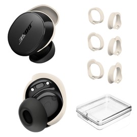 [3 Pairs] Ear Tips Covers for Bose New QuietComfort Earbuds (2024), Silicone Sport Ear Hook Cover Accessories for Bose New QC Earbuds, Anti-Slip Replacement Eartip Fit Kit (S,M,L) (Off White)