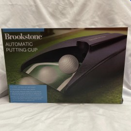 Brookstone Automatic Golf Ball Return Indoor Putting Practice Cup Training Putt