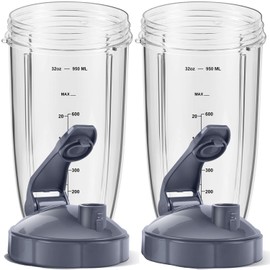 Paquete de 2 piezas de repuesto con tapa abatible para llevar y juntas de goma compatibles con NutriBullet 600 w/900 w
