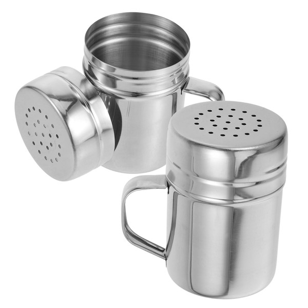 LABRIMP 2Pcs Stainless Steel Flour Sifter Jars with Ergonomic Handle