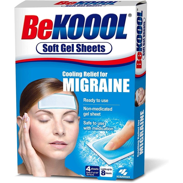 Be Koool Cooling Relief For Migraine Soft Gel Sheets 4 Each (Pack of 12)