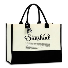 Sunshine Gifts Waterproof Tote Bag Inspirational Gifts for Women Reusable Grocery Bags Beach Bag Handbags Christmas Thank You Gifts Boss Day Retirement Appreciation Gifts for Women Friend Boss