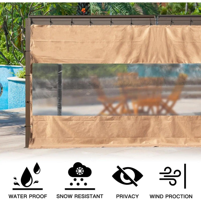 Heavy Duty Outdoor Clear Panel Curtain 18 oz Waterproof PVC