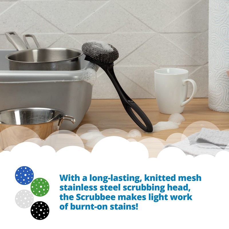 Dishmatic Scrubee, Interchangeable Washing Up Handle, Easy Grip Handle, Effective