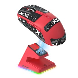 ATTACK SHARK X6 49g Superlight Wireless Gaming Mouse with Magnetic RGB Charging Dock, Ultralight Mice PixArt PAW3395 Sensor, 26000DPI, BT/2.4G/Wired Mouse, Griptape, 200Hrs Battery for Win/Mac/PC