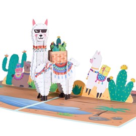 GREETING ART 3D Alpaca Birthday Card, Llama Pop Up Birthday Card, Funny Birthday Card, Birthday Card for Kids Women, Anniversary Card, Thank You Card,Fathers Day Card for Husband Men