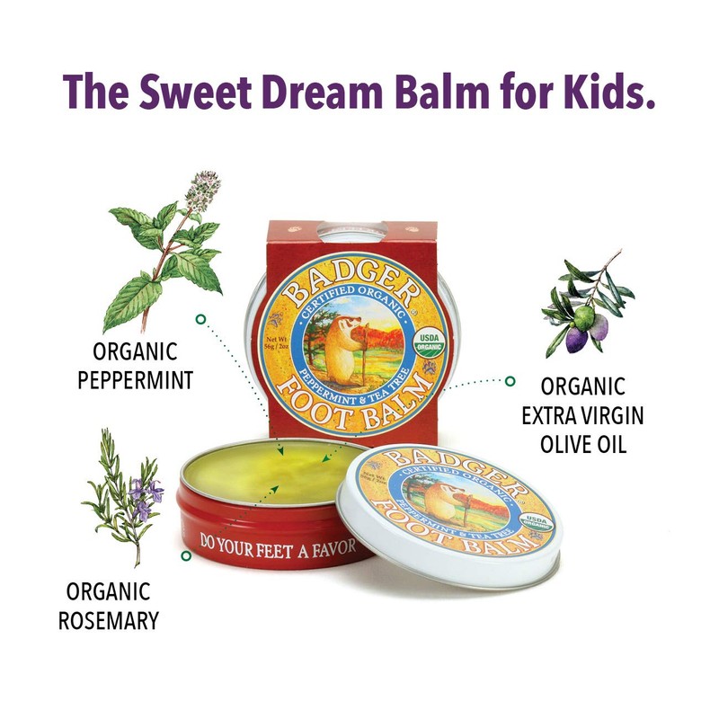 Badger Foot Balm (Peppermint & Tea Tree) [0.75 Ounce Tin]