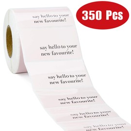 WRAPAHOLIC Say Hello to Your New Favourite Stickers - Pink Business Thank You Stickers, Shipping Stickers - 2 x 3.2 Inch 350 Total Labels