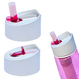 2 Pack Water Bottle Lid Replacement for LifeStraw Go Water Bottle, Water Bottle Lid Replacement Parts Compatible with LifeStraw Go Filter Water Bottles (Gray White)