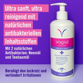 Vionell Intimate Wash Lotion Women Antibacterial Protect Plus for Daily Intimate Hygiene, with Neem Oil and Tea Tree Oil, 500 ml
