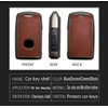 ontto 3-Buttons Key Fob Case Metal Frame Key Shell Leather