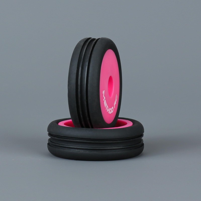 METHOD RC Pre-glued NitraGrip 1/24 Buggy Tires 7mm Hex Pink