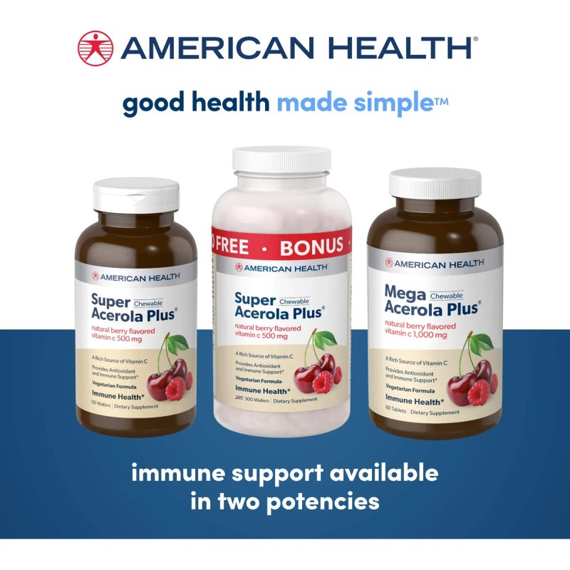 Obleas Masticables American Health Super Acerola Plus Vitami