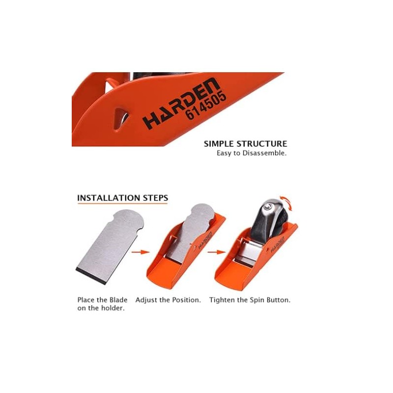 Harden HARDEN 614505, Mini Hand Wood Planer, 135mm Long, Working
