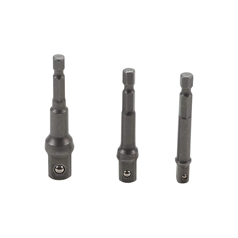 Kraftmann 8204 Electric Drill Adaptor Set, Silver, Set of 3