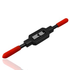 Yakamoz Adjustable Tap Wrench Handle, Carbon Steel Screw Thread Tap Holder Reamer Ratcheting Hand Tapping Tool for Machinist Repair with Non-Slip Plastic Dipped Handle(1/16"-1/4" & M1-M8 Taps)