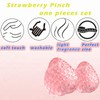 1 Pcs Strawberry Pinch Fun, Decompression Venting Toys, Vivid Strawberry