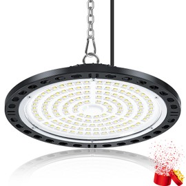 YIQIBRO LED Workshop Ceiling Light 100 W, 10000 LM UFO Industrial Lamp Workshop Lamp Ceiling Light IP65 Waterproof Hall Spotlight, 6500 K Garage Lamp LED Spotlight for Garage Warehouse Factories