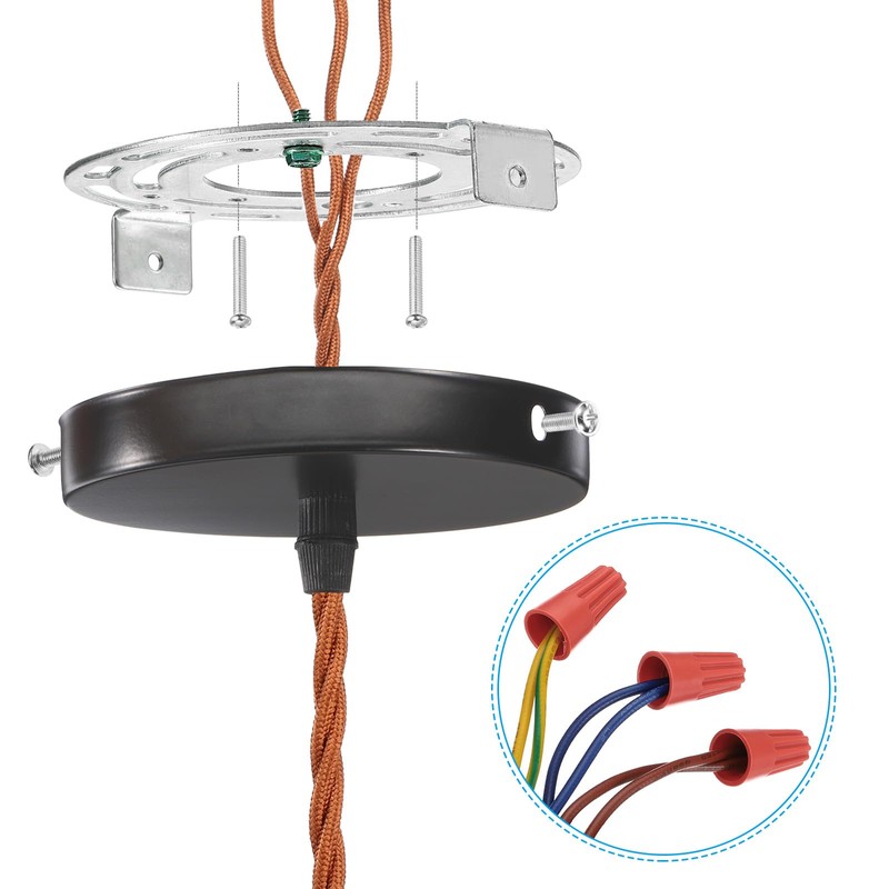 PATIKIL 115mm (4.53") Universal Light Fixture Mounting Bracket Kit, 2