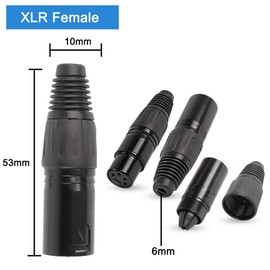 XMSJSIY 4 Pin XLR Female Plugs Connectors, 4 Pin XLR-F Plug Audio Mic Microphone Connector,XLR Cable Ends Replacement F-Plug Audio Socket-4PCS…