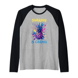Colorful Hawaii Summer Sharing Colorsplash Pineapple Raglan Baseball Tee
