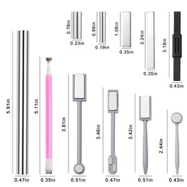 YECIRALA 11pcs Cat Eye Magnets For Nails Cat Eye Gel Nail Polish Magnet Tools Set Strong Suction Nail Magnet Nails Square Round Cylinder Magnet Stick Gradient Cat Eye Effect Nail Salon Art Tools