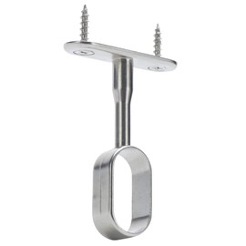 Mid Hanger for Oval Closet Rod (15mm x 30mm) | Polished Chrome | 4 Pack