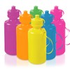 Fun Express Bulk Water Bottles, Neon Assorted Colors, 12 Bottles,