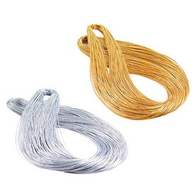 Udewo 200 Meters Gold and Silver Twine String, 1MM Golden Threads String Bauble String Tinsel Cord Metallic String Tinsel String Gold Twine Christmas Twist Ties for Wrapping Crafts DIY Craft String