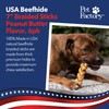 Pet Factory 7in Braided Beefhide Dog Chew Sticks with Peanut