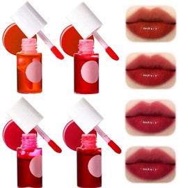 4PCS Long-Lasting Waterproof Lip Tint Set - Lightweight, Non-Sticky Matte Finish Lip Makeup for All-Day Wear - Transfer-Proof Formula
