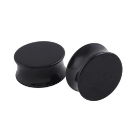 Beydodo 2PCS 1/2 inch Acrylic Tunnel Gauges, Ear Gauges Tunnels Plugs 12mm Piercing Earrings for Men Black Round Shape