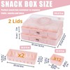 Stackable Snackle Box Container with 2 Lids, 14 Compartments -