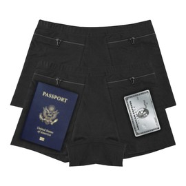 Pocket Pantie for Women, Travel Underwear with Secret Pocket Panties Women's, Large Size 2 Packs (Black)