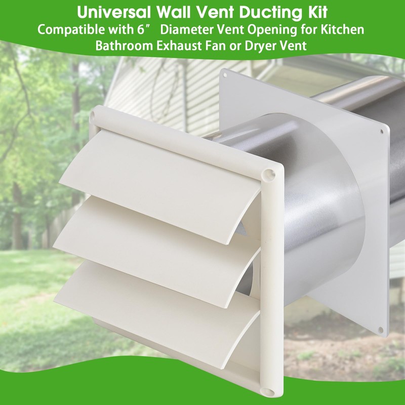 6" Dryer Vent Kit with Hose/Duct Connector/Wall Plate, Dryer Vent