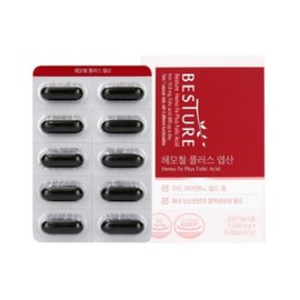 Besture Hemoiron Plus Folic Acid 60 Capsules 2 Months' Supply Iron Copper Vitamin B12 C Pregnant Women Nutrients for Men and Women of All Ages Women of Childbearing Age / 베스처 헤모철 플러스 엽산 60캡슐 2개월분 철분 구리 비타민 B12 C 임산부 남녀노소 영양제 가임기여성