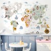 DTLIFEK Animal World Map Wall Decals Jungle Animal Wall Stickers