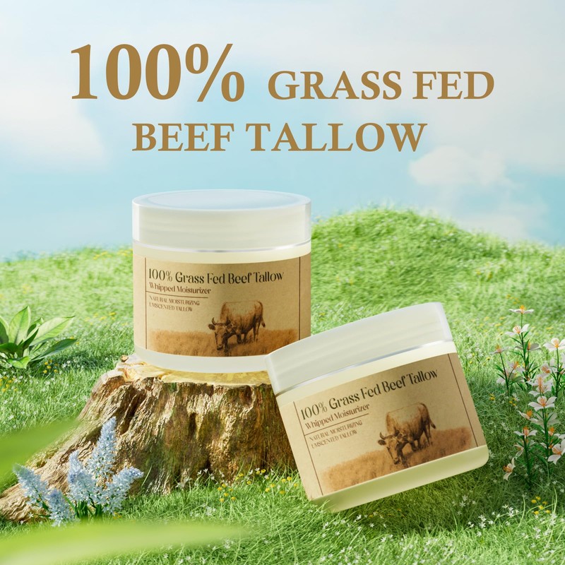 MROUVIK Beef Tallow for Skin,Beef Tallow,Grass-Fed Beef Tallow,Unscented Beef Tallow