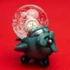 SIKORA SK07 Small Glass Decorative Snow Globe Snowman in Aeroplane
