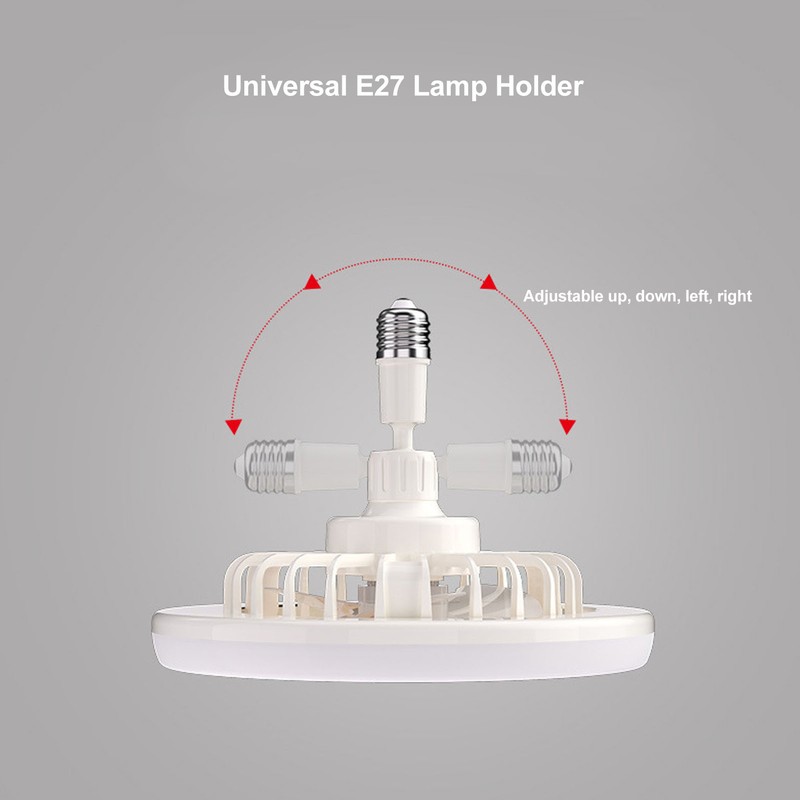Small Ceiling Fan with Light Remote Control E27 Lamp Holder