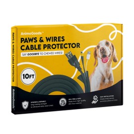 Cord Cover For Pets (Black, 10ft) - Durable PET Cable Protector for Dogs, Cats, and Other Pets - Critter Cord - Cord Protectors from Pets No Chew, Keep Cats from Chewing Cords - Puppy Proof Cord Cover