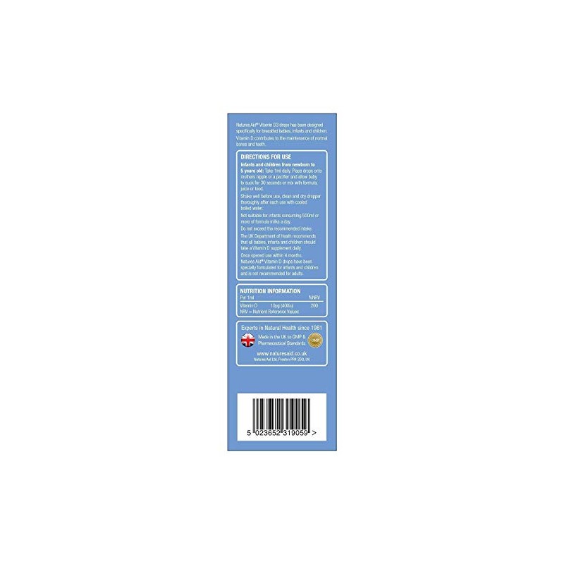 (3 PACK) - Natures Aid - Vitamin D3 400iu Drops