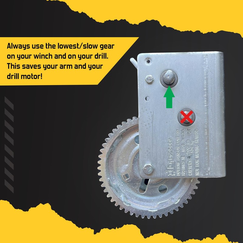 Fish House Winch Adapter for Cordless Drill for Ice Castle