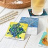 Van Gogh Flowers Drinks Absorbent Coasters with Holder Set of