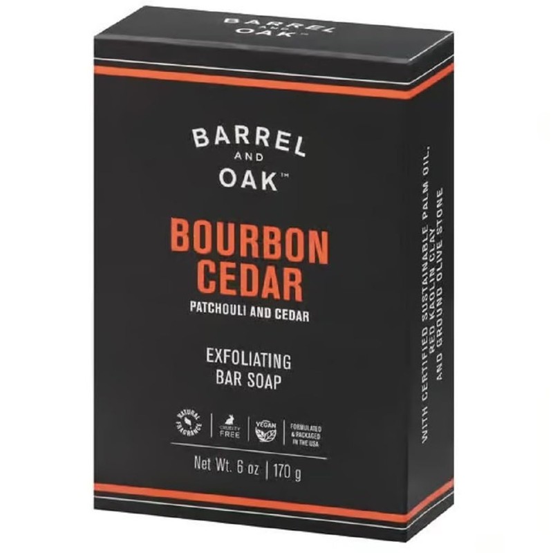 Barrel and Oak - Exfoliating Bar Soap, Men's Soap Bar,