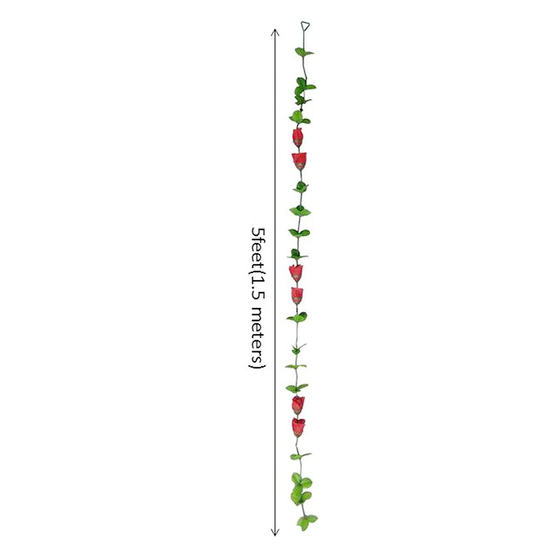 Purpledip 2 Pcs Rose Branch Artificial Flower Garland Replica Wall